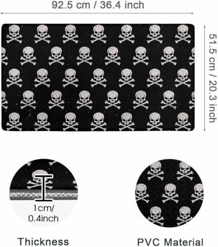 Skull Cross Kitchen Comfort Mat 36x20in Anti-Fatigue Kitchen Mats - color: Skull Cross
