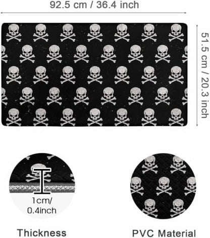 Skull Cross Kitchen Comfort Mat 36x20in Anti-Fatigue Kitchen Mats - color: Skull Cross