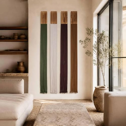 Mokof Boho Macrame Wall Hanging Decor for Living Room Bedroom, 71", 4 Pack - size: 71"L x 6"W