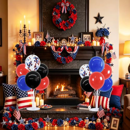 TONIFUL 4 Set Black Red Blue Balloon Stand Balloon Centerpieces for Table - color: Black Red Blue