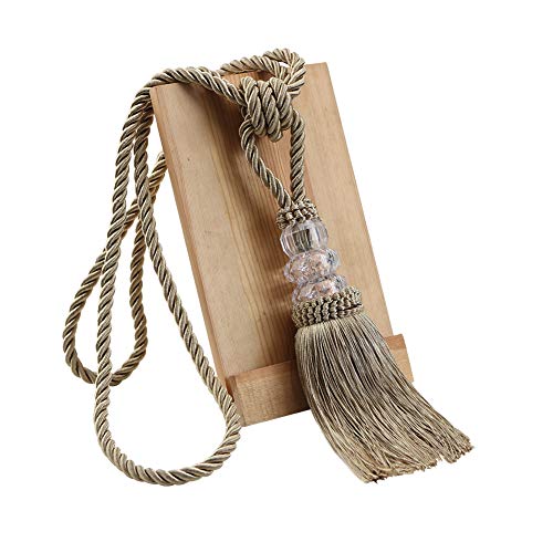 BEL AVENIR 4 Pack Curtain Tiebacks Hand-Woven Holdbacks Tassels Tiebacks - color: Golden, size: 4 Pack