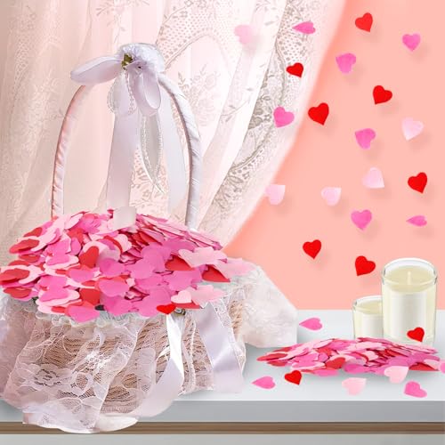 MARFOREVER Valentines Day Heart Paper Confetti Red Heart Tissue Decoration - style: Heart