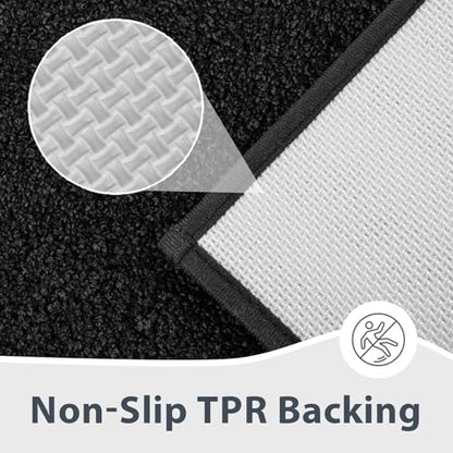 anllugs Bathroom Rugs, 24" x 36" Soft Bath Rugs, Black - color: Black, size: 24" X 36"