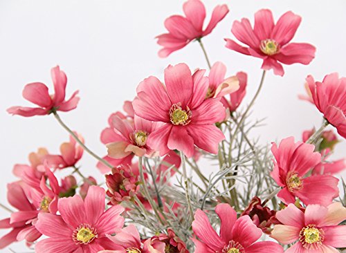6 Pcs Artificial Calliopsis Flowers Fake Silk Flower Table Kitchen Home Garden Party Wedding Decoration Approx 24'' High Classic Pink No Vase - color: Classic Pink