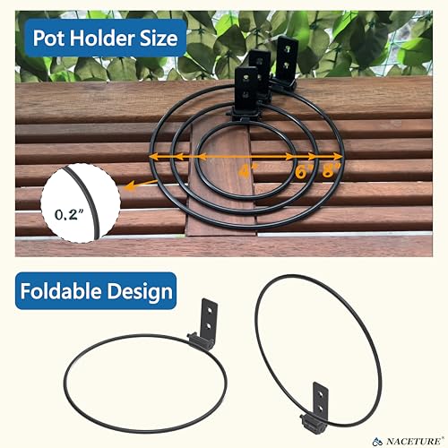NACETURE Foldable Flower Pot Holder Rings, 6 Inch 3 Pack - color: 6 Inch 3 Pack