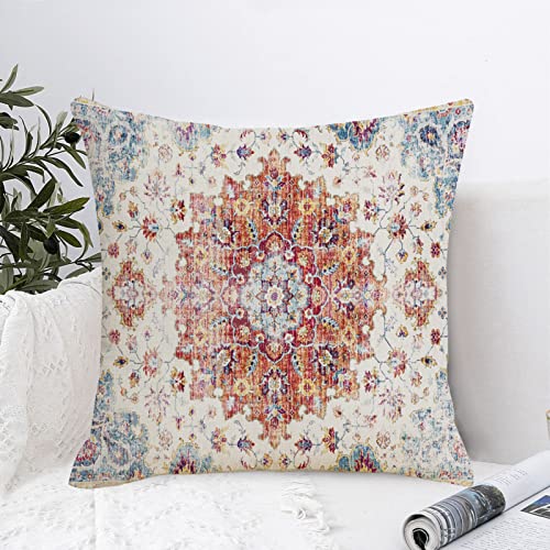 Boho Throw Pillow Covers 16x16 Orange and Blue Teal Ethnic Pillows - color: Boho, size: 16" x 16" (Pack of 2)