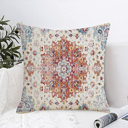 Boho Throw Pillow Covers 16x16 Orange and Blue Teal Ethnic Pillows - color: Boho, size: 16" x 16" (Pack of 2)