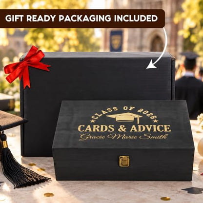 Personalized Graduation Keepsake Box, High School & College Grad Gift - style: 4. Graduation Designs