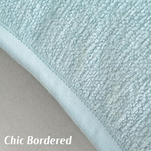 FUTEI Pack of 2 Chenille Soft Throw Pillow Covers 24x24 Inch, Light Blue - color: Light Blue, size: 24" x 24" (Pack of 2)