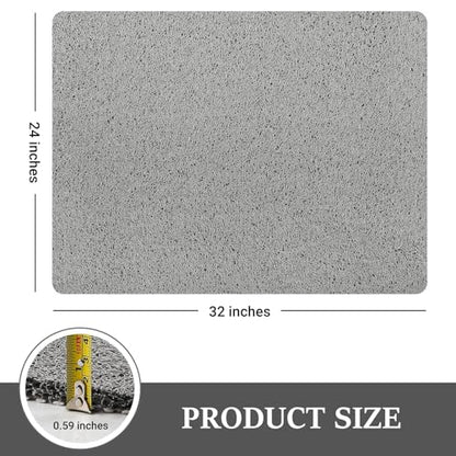 LuxStep Shower Mat Bathtub Mat Non-Slip Bath Mat with Drain, Quick Drying - color: Stylish Grey, size: 32" x 24"