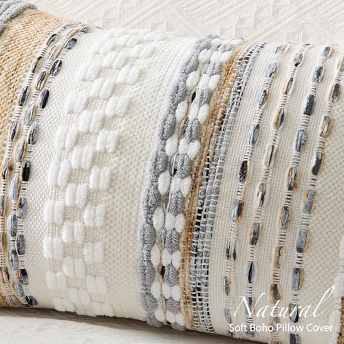Kevin Textile Boho Tufted 18x18 Inch Pillow Cover 1 Pack, Beige - color: Beige, size: 18" x 18" (Pack of 1)