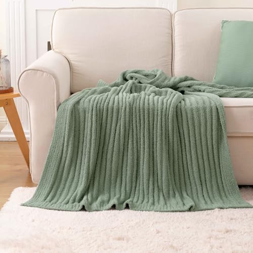 Battilo Sage Green Throw Blanket, Fuzzy Soft Green Throw Blankets, 50"x60" - color: Sage Green, size: 50"x60"