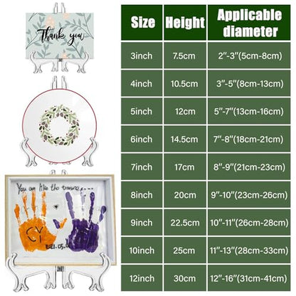 LonlyEagle 6 Pack 10 Inch Clear Plastic Easels or Stand/Plate Holders to Display Pictures or Other Items at Weddings, Plate Stands for Home Decoration, Birthdays, Tables - size: 10 inch