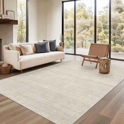 Valenrug Washable Rugs 5x7, Non Slip Large Area Rugs for Living Room, Beige - color: 01-beige, size: 5' x 7' (Rectangular)