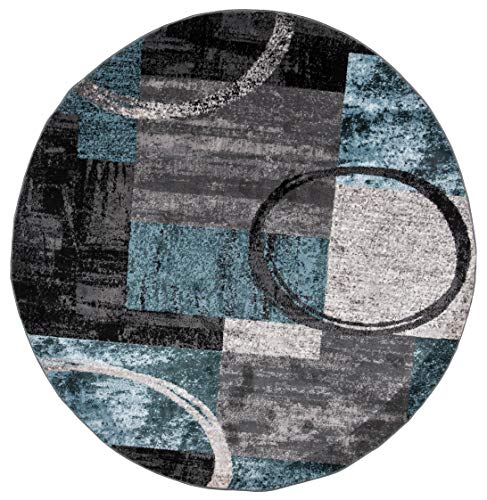 Rugshop Circle Design Contemporary Abstract Soft Round Rug Gray 8' - color: Grey, size: 8' (Round)