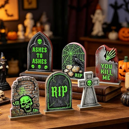 Halloween Tombstone Decor, Halloween Table Decorations Indoor for Home - style: RIP