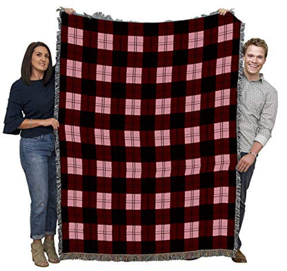 Pure Country Weavers Plaid Blanket Watermelon - Patterns Gift Tapestry Throw Woven from Cotton - Made in the USA (72x54) - color: Watermelon