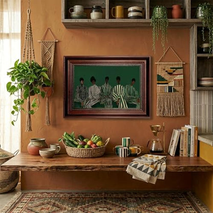 Dark Brown Framed African American Woman Canvas Wall Art 12x16 in - color: 5Green Abstract Woman, size: 16"L x 12"W