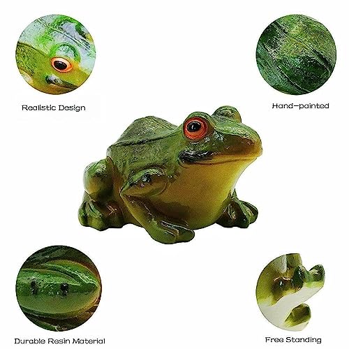Realistic Frog Figurine Fairy Garden Ornaments Resin Statue Outdoor Decor