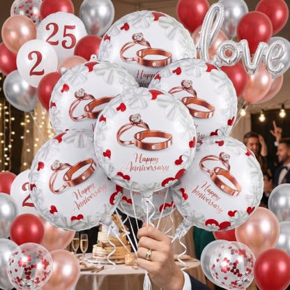 10PCS Happy Anniversary Party Balloons Decorations