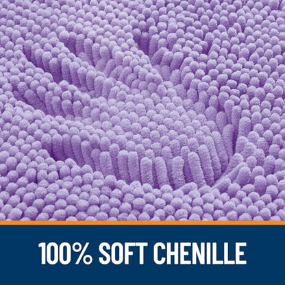 OLANLY Toilet Rugs U-Shaped 20x20, Soft Absorbent Chenille Contour Rugs - color: Lavender, size: 20" X 20" Contour Rug