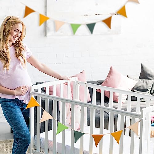Oudain 2 Pcs Pennant Banner Flags Nursery Garland Triangle, Retro Forest - color: Retro Forest Color