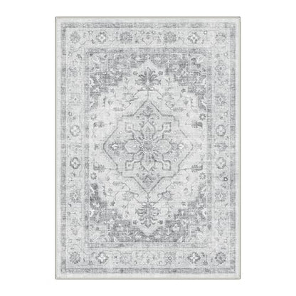 GENIMO 5X7 Area Rug for Living Room, Washable Boho Medallion Non Slip Thin - color: Dove Gray, size: 5' x 7' (Rectangular)