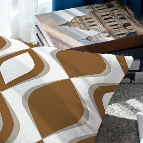 Hexagram Throw Pillow Covers 16x16, Brown Outdoor Pillow Covers Set of 4 - color: Coffee, size: 16" x 16" (Pack of 4)