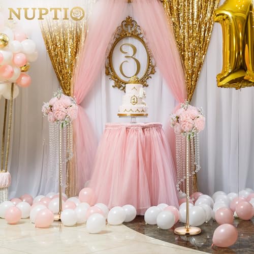 NUPTIO Tall Centerpiece for Table, Gold, 35.4", 2 Pcs - color: Gold, size: 2 Pcs 35.4 in