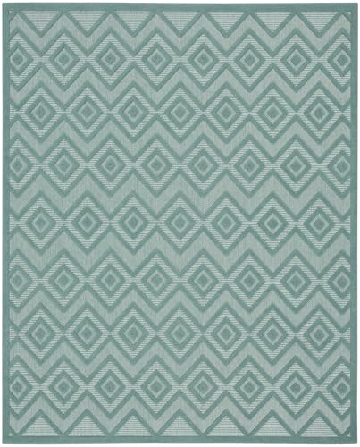 Nourison Home Versatile Aqua Teal 7' x 10' Area Rug - Easy Clean, Non Shedding, Bed Room, Living Room, Dining Room, Kitchen (7' x 10') - color: Aqua Teal, size: 7' x 10' (Rectangular)