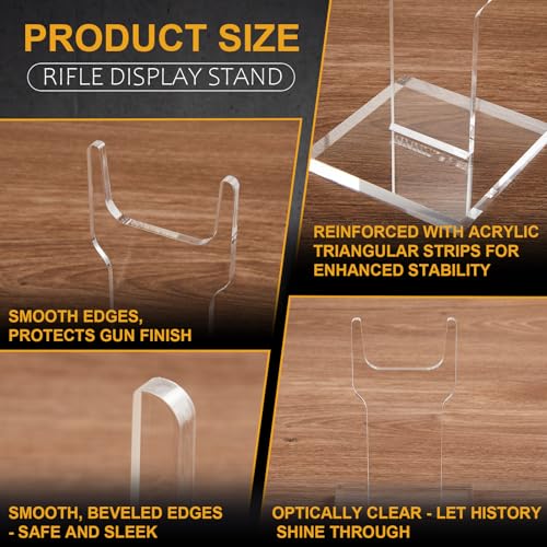 Acrylic Fake Gun Display Stands - size: 6 Inch 8 Inch, style: Wide Top