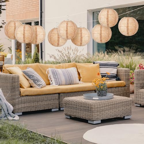 Hortsun 12 Pcs Print Burlap Paper Lanterns Classroom Decor,10 Inch - size: 10 Inch