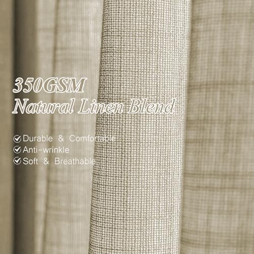 AUSSPVOCT 90 Inch Curtains Pinch Pleated Linen-Like Drapes 2 Panel Set - color: Burlywood Birch, size: 40"W x 90"L (Pack of 2)