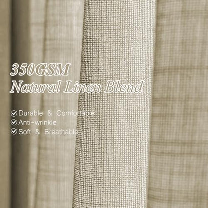 AUSSPVOCT 90 Inch Curtains Pinch Pleated Linen-Like Drapes 2 Panel Set - color: Burlywood Birch, size: 40"W x 90"L (Pack of 2)