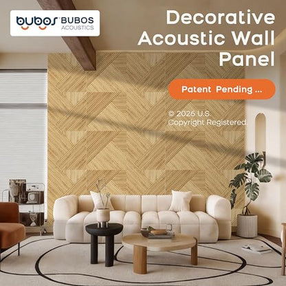 BUBOS 6-Pack Acoustic Panels, Wood Grain Sound Absorbing Panels, 23.6x23.6 - color: Light Diamond Weave, size: 72 * 48 Inches