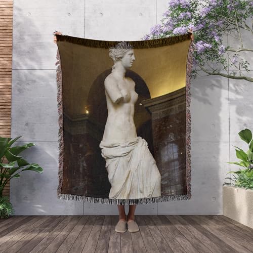 3dRose The Lovely Venus de Milo Statue which is Still admired by All in The Louvre Woven Blanket