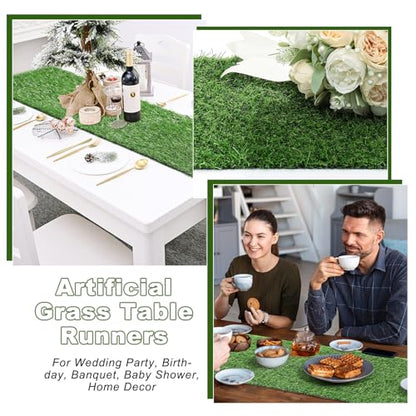 13x60 in Synthetic Artificial Grass Table Runner, Faux Turf Table Decor - size: ML:13 x 60 Inches