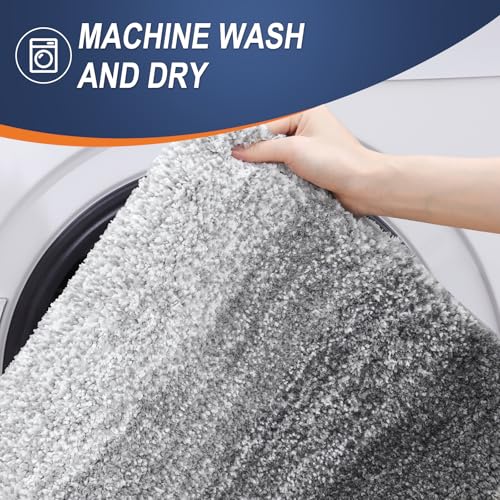 OLANLY Small Bathroom Rugs 24x16, Extra Soft Absorbent Microfiber Bath Rugs - color: Grey, size: 24" X 16"