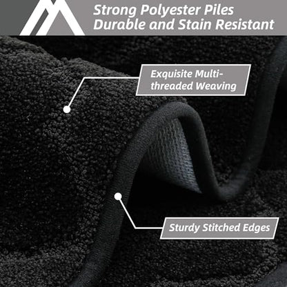 COSY HOMEER Soft Kitchen Rugs Set of 2 Non Slip 24"x35"+24"x60",Black - color: Black, size: 24 X 35 "+ 24 X 60 "