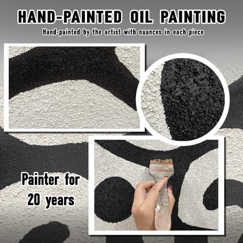 Hand-Painted Minimalist Abstract Wall Art for Living Room Bedroom 47" x 24" - color: Black, size: 47"L x 24"W