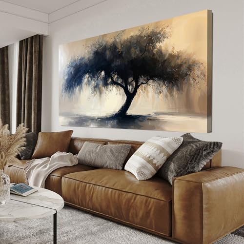 Abstract Wall Art Decor Modern Canvas Art Work For Wall Decorations Living Room Black Tree Of Life Wall Art Black Abstract Minimalist Wall Art Canvas Prints Art Work For Home Office Wall Decor 20" X 40" - color: QLS-01M, size: 40"L x 20"W