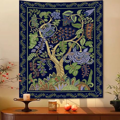 Apdidl Green Boho Tapestry for Bedroom, Hippie Tree of Life Wall Tapestries - color: K - Boho Tree Tapestry, size: 60"L x 51"W