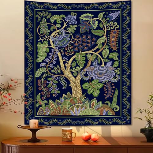 Apdidl Green Boho Tapestry for Bedroom, Hippie Tree of Life Wall Tapestries - color: K - Boho Tree Tapestry, size: 79"L x 60"W