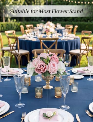 BLOSMON Dusty Pink Flower Centerpieces for Wedding: 10 Pcs, Faux Roses - color: Dusty Rose-3 Colors