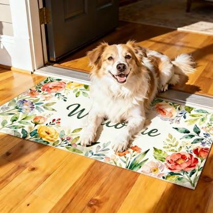 Summer Door Mat,30" Colorful Summer Welcome Mat,Thick Rubber Backing-Gift