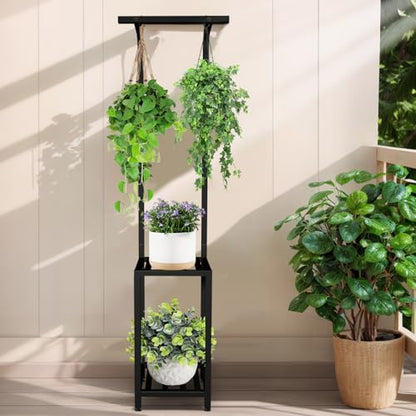 Plant Stand Indoor Outdoor, Heavy Duty Pedestal Stands 12''Lx12''Wx65''H - size: 3-tier