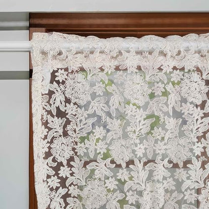 Chic Tie Up Curtain for Kitchen Adjust Balloon Window Valance Rod Pocket - size: 52"W x 63"L (Pack of 1)