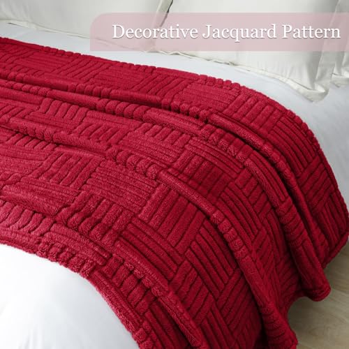 Whale Flotilla Lightweight Fleece Queen Size Blanket for Bed, Red - color: Red, size: Queen(90x90 Inch)