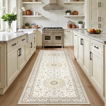 Hallway Runner Rug: 2.6x8 Kitchen Boho Rugs for Living Room Beige - color: Beige, size: 2'6" x 8' (Runner)