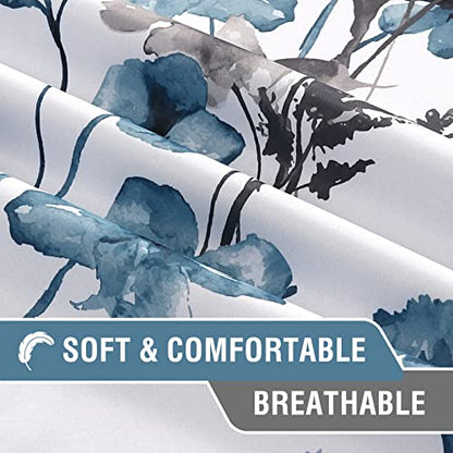 H.VERSAILTEX 100% Blackout Curtains 63 Inches for Kitchen, Grey/Blue - color: Grey/Blue, size: 52"W x 63"L (Pack of 2)